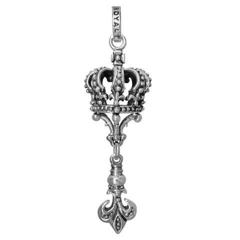 HALF CORONET CROWN PENDANT w/ FLEUR-DE-LYS