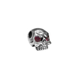 SMALL SILENT SKULL PENDANT w/ HOLES & CZs
