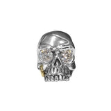 SILENT SKULL PENDANT w/ HOLES, CZ EYES, & 18K GOLD PIERCING