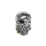 SILENT SKULL PENDANT w/ HOLES, CZ EYES, & 18K GOLD PIERCING