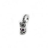 SKULL w/ CROWN PENDANT & PRECIOUS STONE EYES
