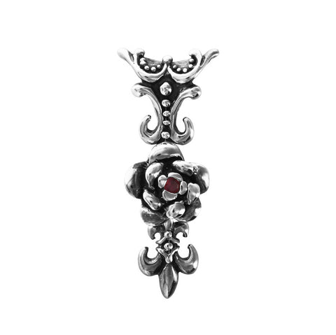 ROSE & FLEUR-DE-LYS w/ FLEUR-DE-LYS DROP PENDANT & CZ