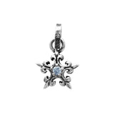 5 POINT FLEUR-DE-LYS STAR PENDANT w/ CZ