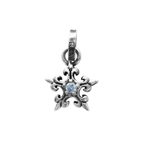5 POINT FLEUR-DE-LYS STAR PENDANT w/ CZ