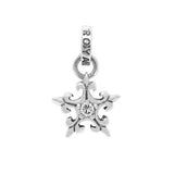 5 POINT FLEUR DE LIS STAR PENDANT w/ CZ