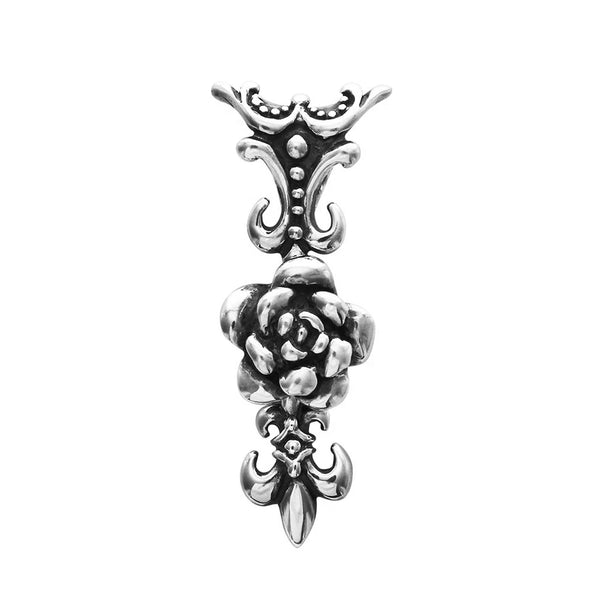 ROSE & FLEUR-DE-LYS w/ FLEUR-DE-LYS DROP PENDANT