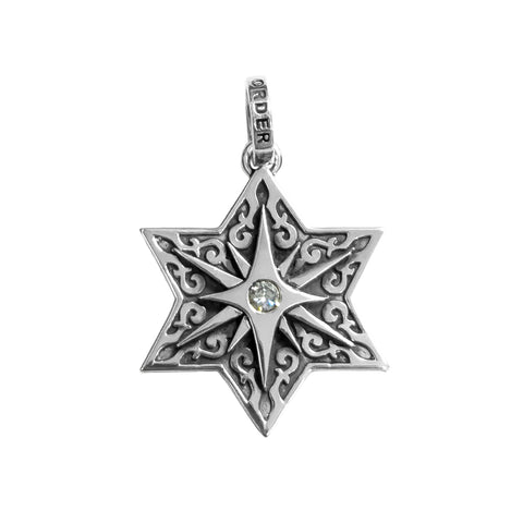 TATTOO STAR OF DAVID PENDANT w/ CZ