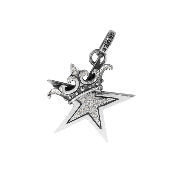 STAR PENDANT w/ CROWN & PAVÉ CZ