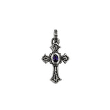 SMALL CARVED CROSS PENDANT w/ CZ