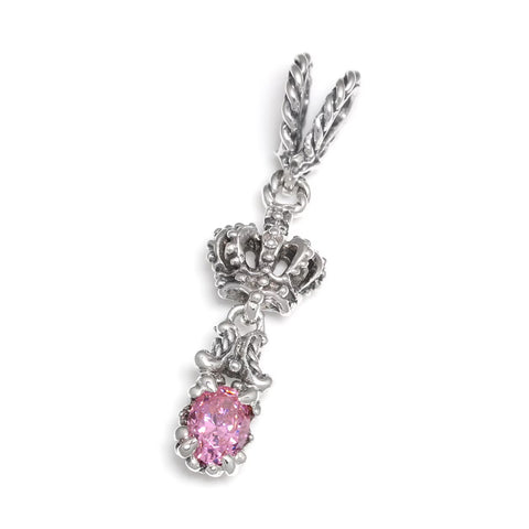 SMALL ANTOINETTE CROWN PENDANT w/ OVAL CZ