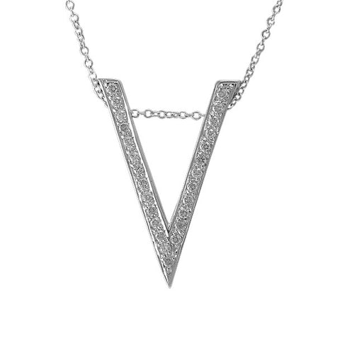 SHOWGIRL PENDANT w/ PAVÉ CZS ON TINY CHAIN