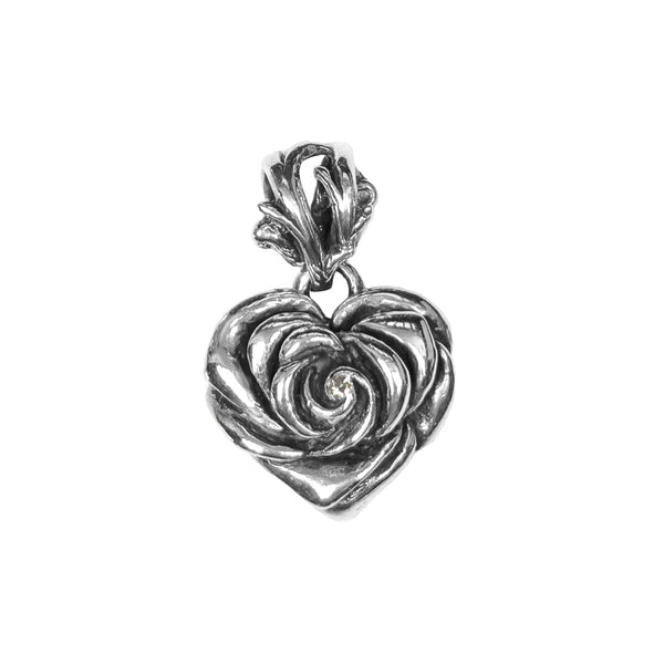 HEART ROSE PENDANT w/ DIAMOND