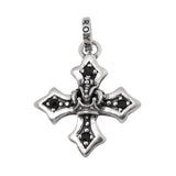 MEDIUM HARMONY CROSS PENDANT w/ CROWN & CZS