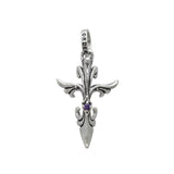 BOWED VINE CROSS PENDANT w/ CZ