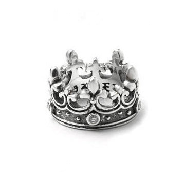 FLEUR DE LIS CROWN RING w/ PRECIOUS STONES