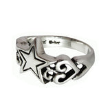 STAR HEART BAND RING