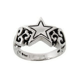 STAR HEART BAND RING
