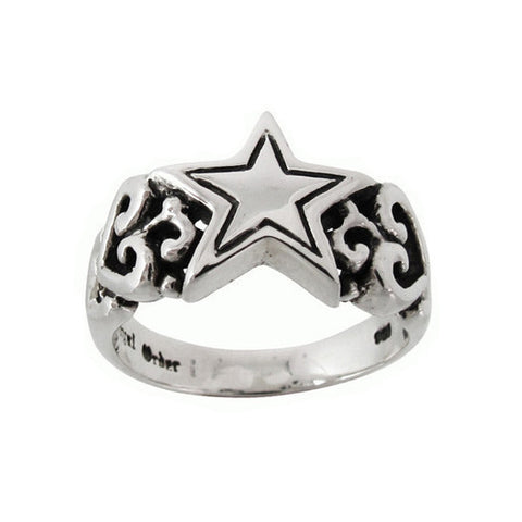 STAR HEART BAND RING