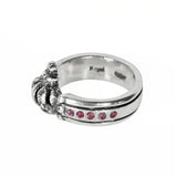CROWN TRIPLE BAND RING w/ SAPPHIRES