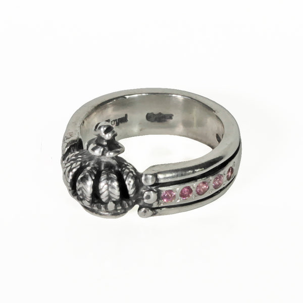 CROWN TRIPLE BAND RING w/ SAPPHIRES