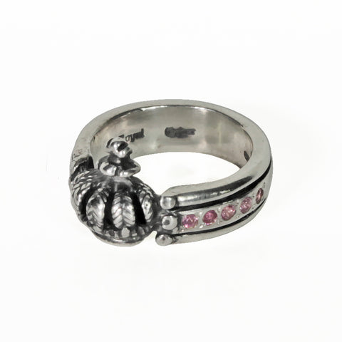 CROWN TRIPLE BAND RING w/ SAPPHIRES