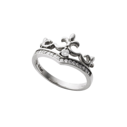 DELICATE TIARA RING w/ PAVÉ CZ BAND