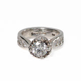 VERSAILLES RING w/ CENTER CZ & CZ SIDES