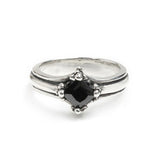 TRIPLE BAND SOLITAIRE RING w/ CZ