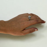 TRIPLE BAND FLEUR DE LIS RING w/ CROWN SET CZ