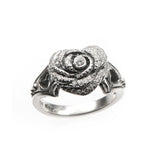SMALL HEART ROSE RING w/ PAVÉ PRECIOUS STONES