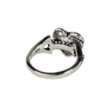 SMALL HEART ROSE RING w/ PAVÉ CZs