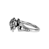 SMALL HEART ROSE RING w/ CZ