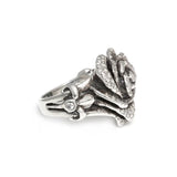 HEART ROSE RING w/ PAVÉ CZS