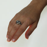 SMALL HEART ROSE RING w/ CZ