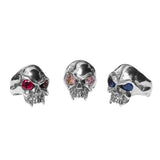 LARGE VAMPIRE SKULL RING w/ CZ EYES