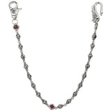 TURRET LINK WALLET CHAIN w/ SWAN HOOK, CROWN CLIP & ST. FRANCIS CZs
