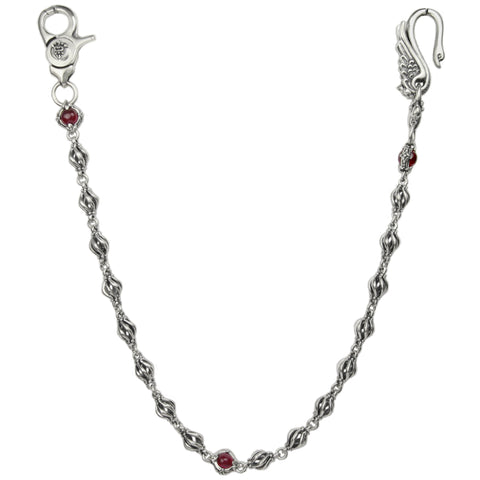 TURRET LINK WALLET CHAIN w/ SWAN HOOK, CROWN CLIP & ST. FRANCIS CZs