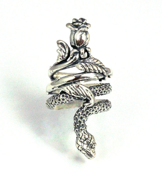 SNAKE & ROSEBUD RING