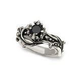 FIONA CROWN SOLITAIRE RING w/ VINES & CZ