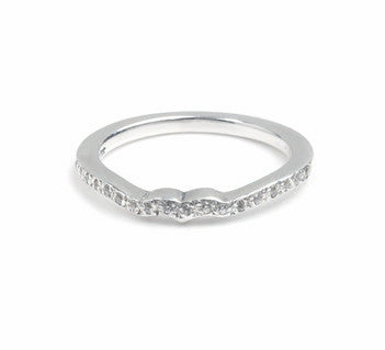 RIBBON BAND HEART TOPPER RING w/ PAVÉ CZ