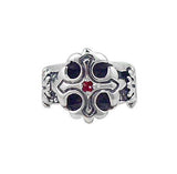 TRIPLE CROSS RING w/ ONE PRECIOUS STONE