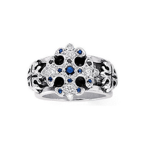 TRIPLE CROSS ROYALE RING w/ PAVÉ DIAMONDS AND PRECIOUS STONES