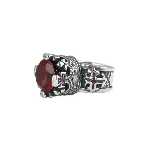 TUDOR CROWN RING w/ CZ COMBINATION