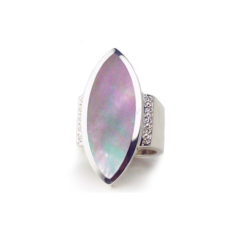 BABY JANE RING w/ MOTHER OF PEARL AND DIAMONDS