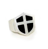 SERPICO SHIELD and CROSS RING w/ ONYX