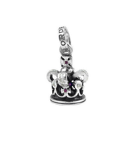 VICTORIA CROWN PENDANT w/ DIAMONDS & RUBIES