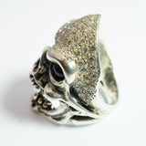 GORGEOUS SKULL RING w/ CZ AND PAVE CZ