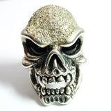 GORGEOUS SKULL RING w/ CZ AND PAVE CZ