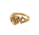 SMALL HEART ROSE RING w/ DIAMOND