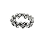 ALTERNATING TINY ALLEGRA HEARTS RING  with Cubic Zirconia centers